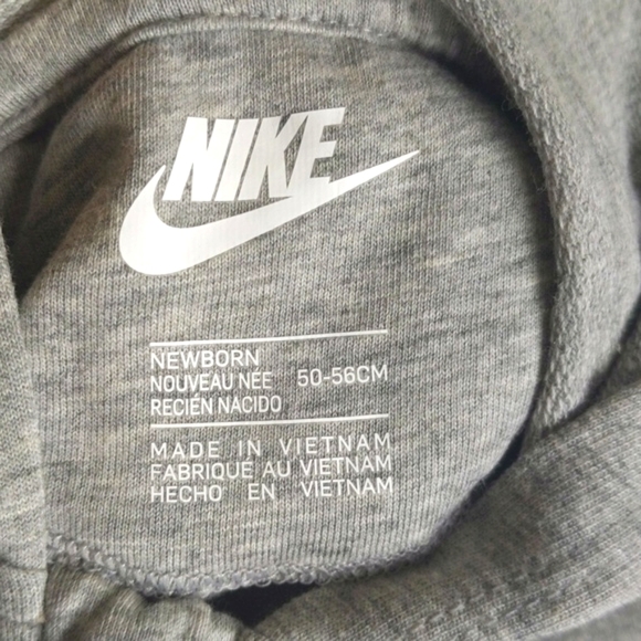 NEW nike logo zipper close hoodie jumpsuit newborn baby unisex neutral - Picture 7 of 9